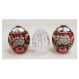 Bohemia/Bohdana Crystal/Glass Eggs / 3 pc