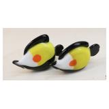Art Glass Fish Figurines / 2 Pc