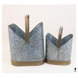 Galvanized Metal Baskets / 2 Pc