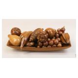 Rosas' Carved Wood Fruit W/Tray