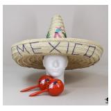 Sombrero & Maracas / 3 Pc