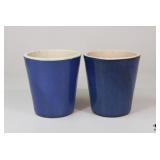 2 Blue Ceramic Planters