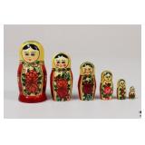 Wood Nesting Dolls USSR  / 6 Pc
