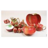 Glazed Ceramic Apple Design Dish Assortment
