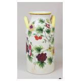 Glazed Ceramic Floral Milk Can