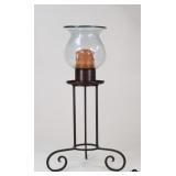 Wrought Iron & Glass Candleholder