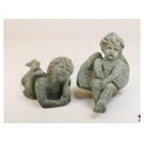 Cherub Concrete Yard Decor / 2 Pc