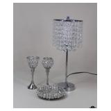 Pier 1 + Lamp, Candleholders W/Crystal Accents
