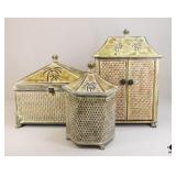 Resin Rattan Design Trunk, Cabinet + / 3 Pc