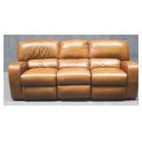 Dual Power Reclining Leather Sofa