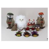 Owl Figurine Assortment / 9 Pc
