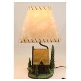 Rustic Log Cabin Table Lamp