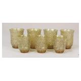 Amber Glass Mosaic Candle Holders