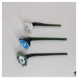Art Glass Flowers / 3 Pc