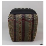 Upholstered Ottoman W/Beading