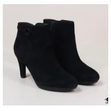 Sz 9M Clarks Black Suede Ankle Boots