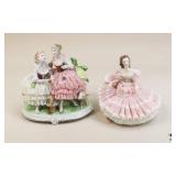 Dresden Porcelain Lace Figurines / 2 Pc