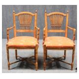 Pair of Wheat Back Arm Chairs