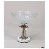 Crystal Compote W/Italian Marble Base