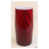 Red/Black Art Glass Vase