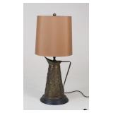Brass Embossed Pitcher Table Lamp