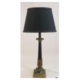 Brass Table Lamp W/Stone Base