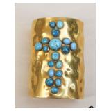 Gold Tone Cuff w/ Turquoise