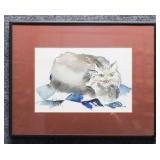 'Cat' Original Watercolor Signed