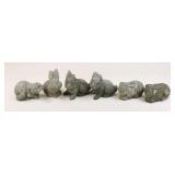 Rabbit & Raccoon Concrete Yard Decor / 6 Pc