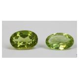 Peridot Gemstones 1.55 ct / 2 pc