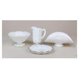 Milk Glass Assortment / 4 Pc