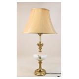 Ornate Metal & Painted Glass Lamp