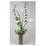 Artificial Floral Arrangement w/ Ceramic Vase