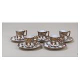 Japanese Porcelain Cup & Saucer Sets - 5 Sets