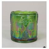 Green Carnival Glass Canister