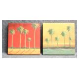 'Palms' Prints on Canvas by J. White 2/PC