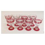 Cranberry Goblets / 8 pc