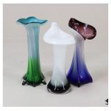 Floral Glass Jack in the Pulpit Vases/ 3 pc