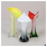 Floral Glass Jack in the Pulpit Vases/ 3 pc
