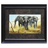 Andrew Bone 'Elephant Stampede' S&N Print