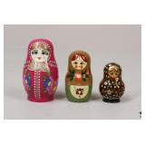 Wood Nesting Dolls / 3 Complete Sets