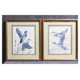 Mallards in Flight Prints by W.M. Zimmerman 2/pc
