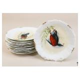 Limoges Porcelain Bird Plates-France / 10 pc