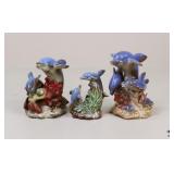 Ceramic Dolphin Figurines/ 3 pc