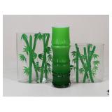 Bamboo Style Glass Vases / 3 Pc