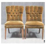 Pair of Tufted Back Dining Chairs