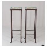 Mosaic Tile & Metal Plant Stands /2 Pc