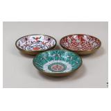 Porcelain Bowls w/ Metal Accents / 3 pc