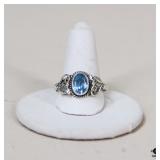 Sz 10.5 Sterling Silver Ring w/ Stone