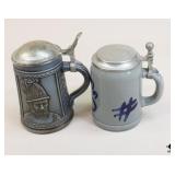 German Stoneware Steins / 2 pc